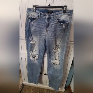 Judy Blue bf jeans size 15/32 new w/out tags blue denim distressed beach splash